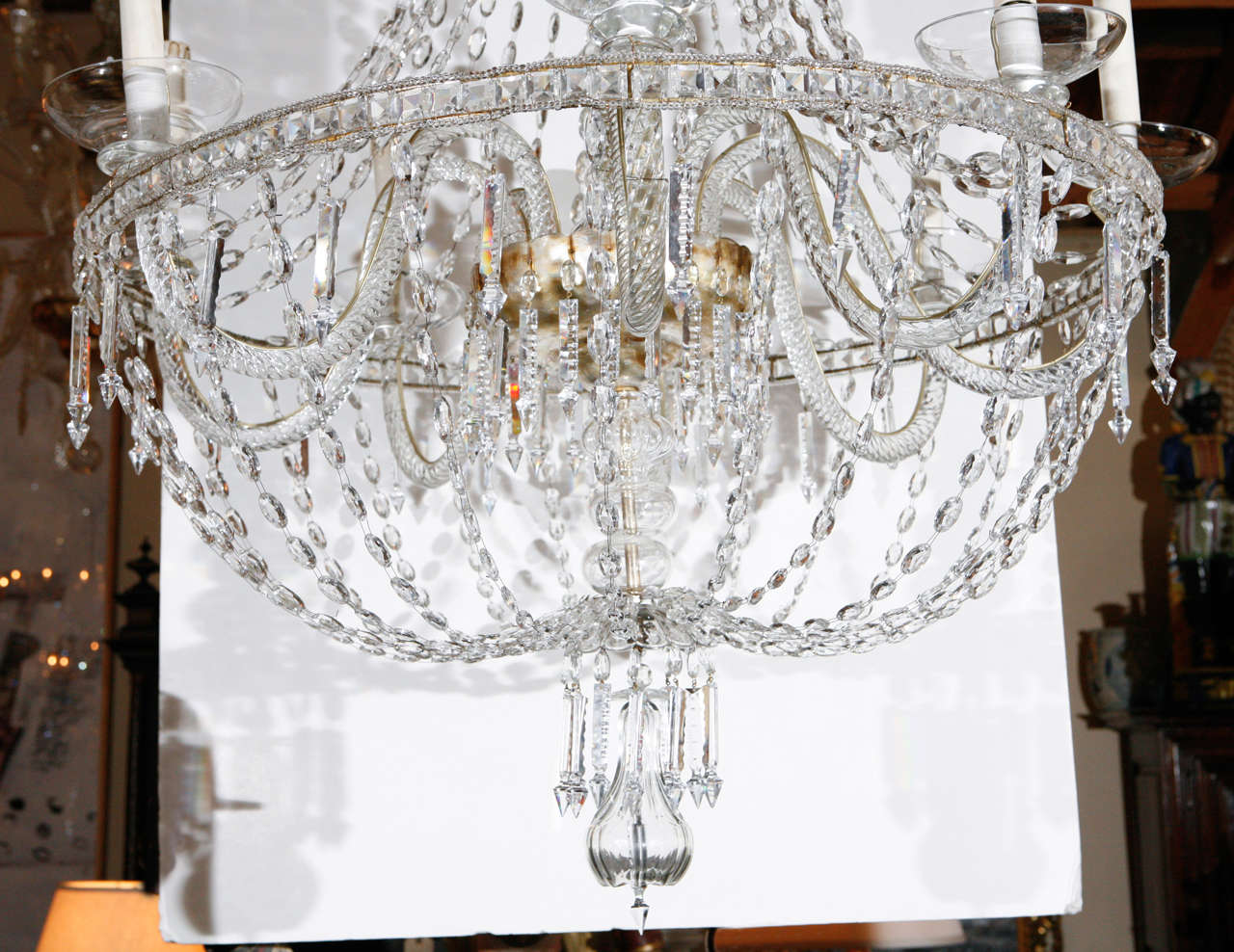 Large, Italian, Murano Glass Chandelier In Excellent Condition In Newport Beach, CA
