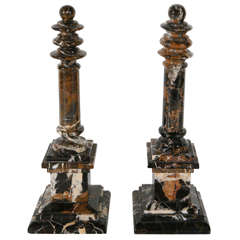 Italian, Chocolate Marble Obelisks