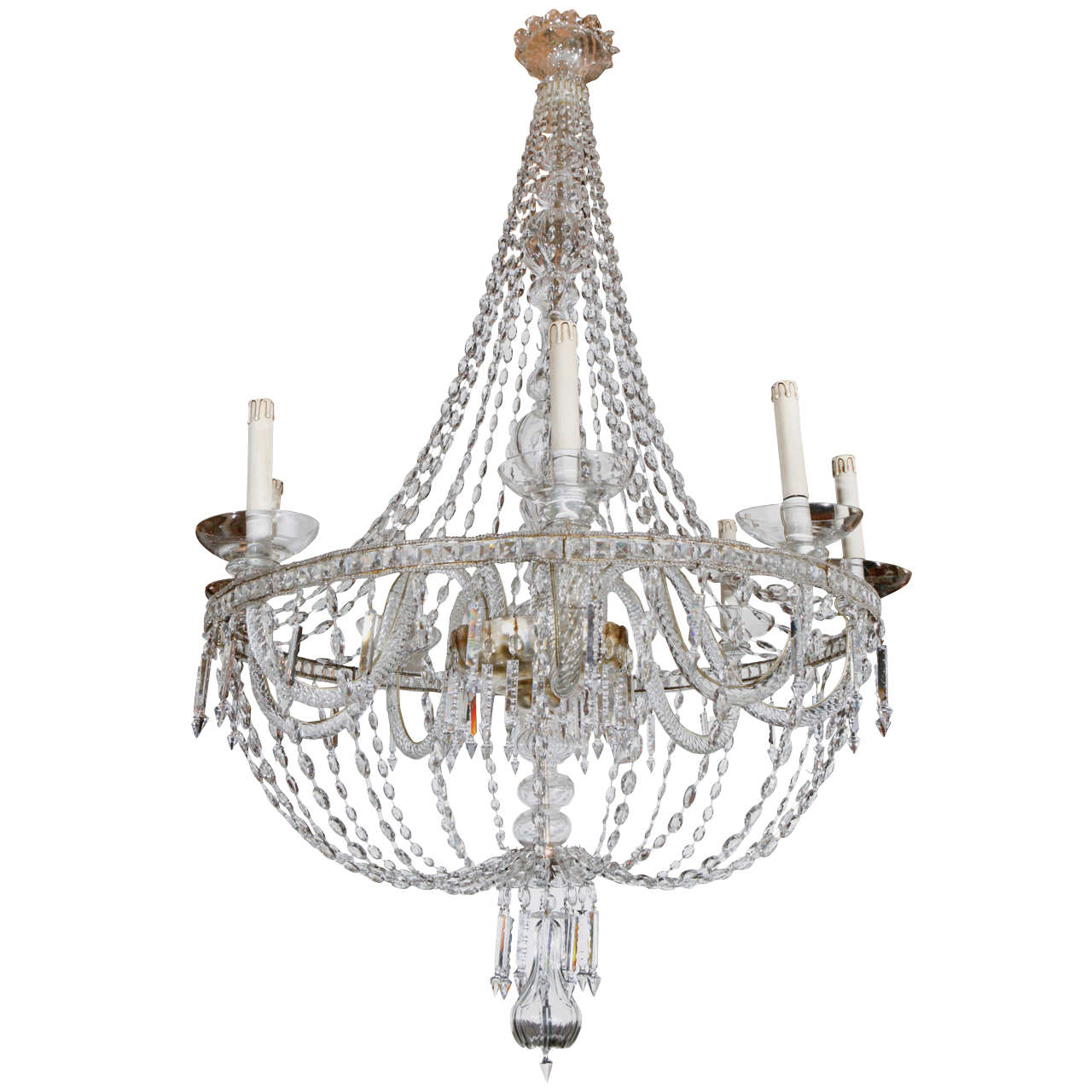 Large, Italian, Murano Glass Chandelier For Sale at 1stDibs