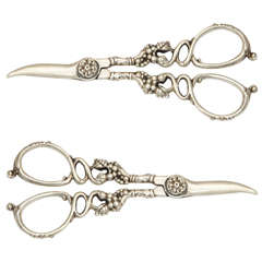 Gorgeous Victorian Era Sterling Silver Grape Shears Scissors