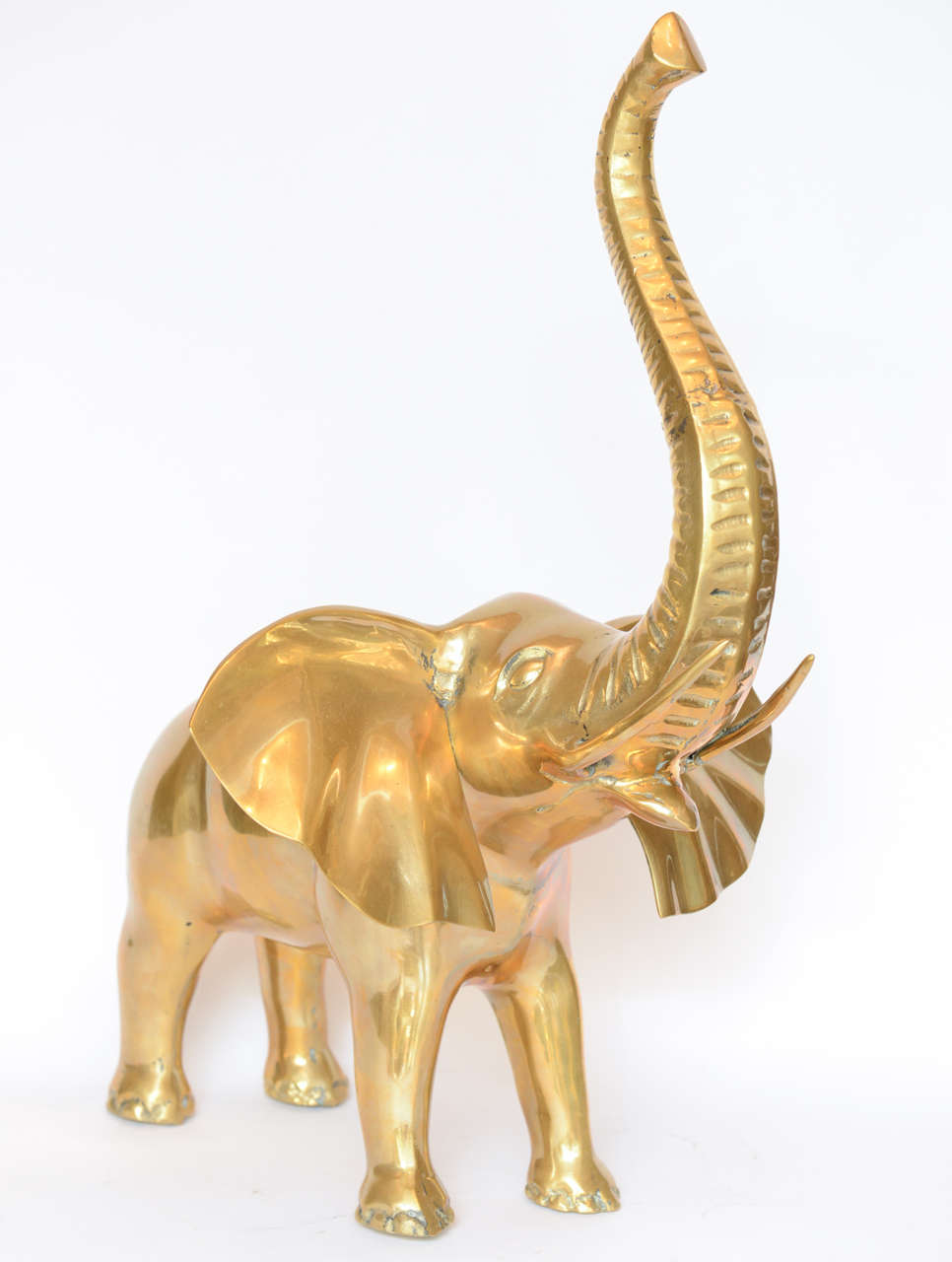 Whimsical Vintage Brass Elephant Sculpture 1