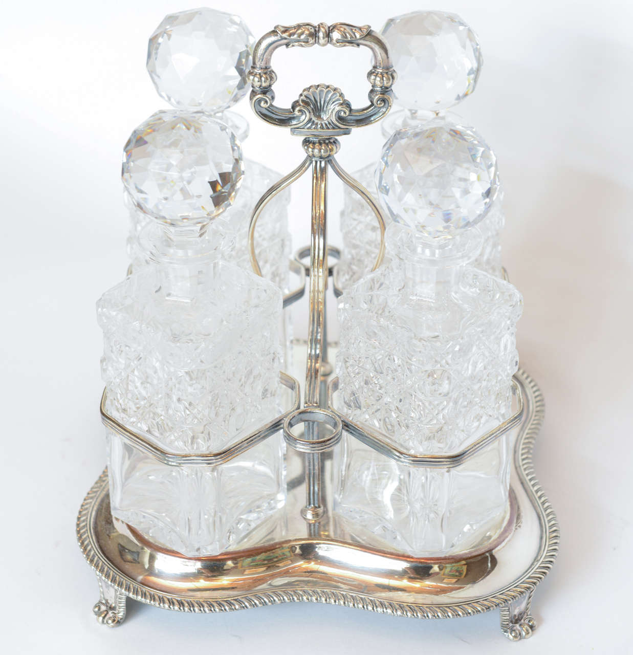 Late 19th Century Silverplate & Crystal Tantalus In Excellent Condition In West Palm Beach, FL