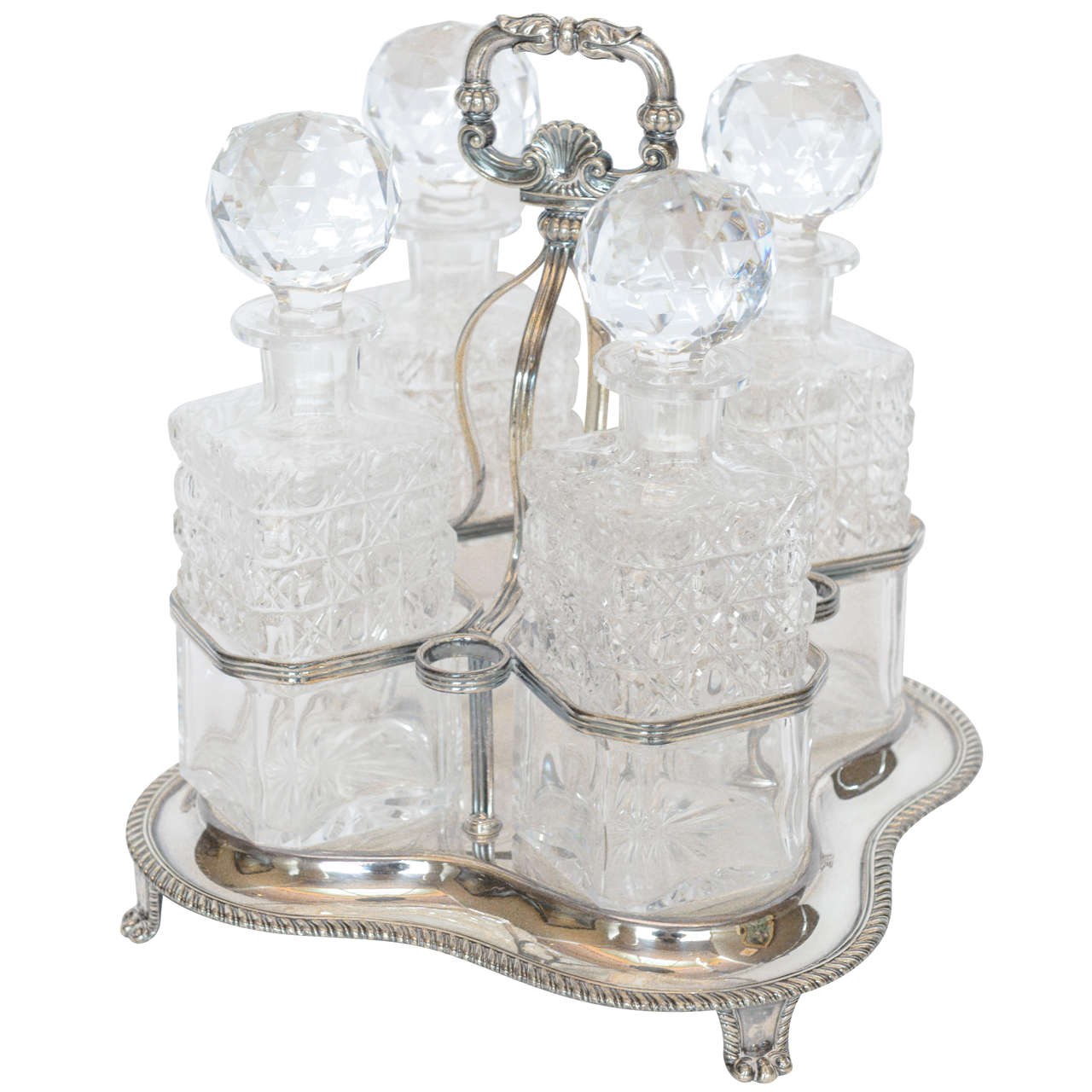 Late 19th Century Silverplate & Crystal Tantalus