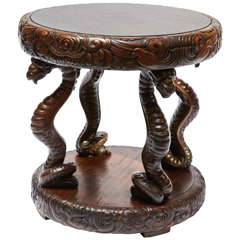 19th Century Very Rare Chinese Sculpture Table