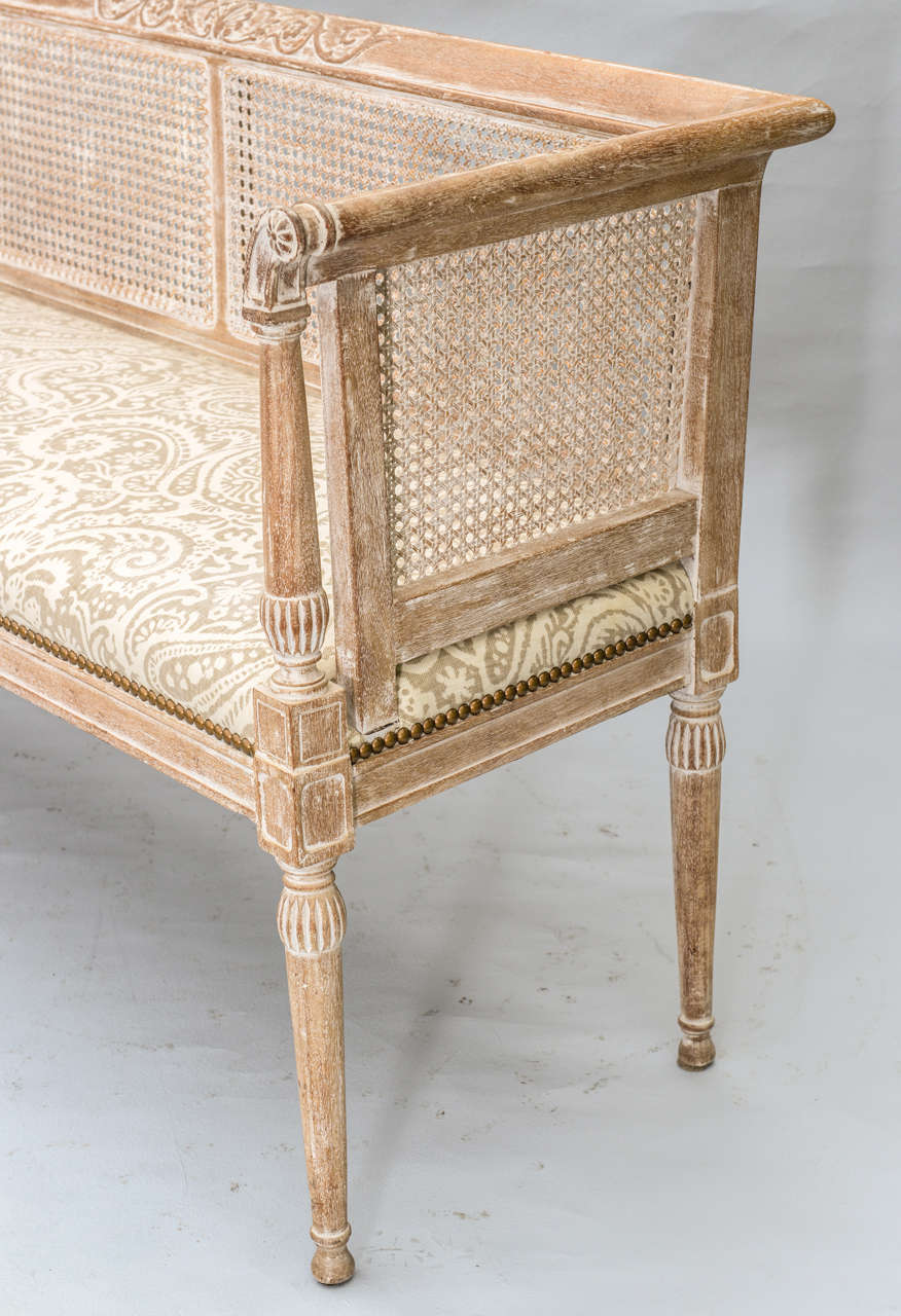 Swedish Style Caned Settee 1