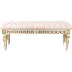 Long Upholstered Bench by Baker