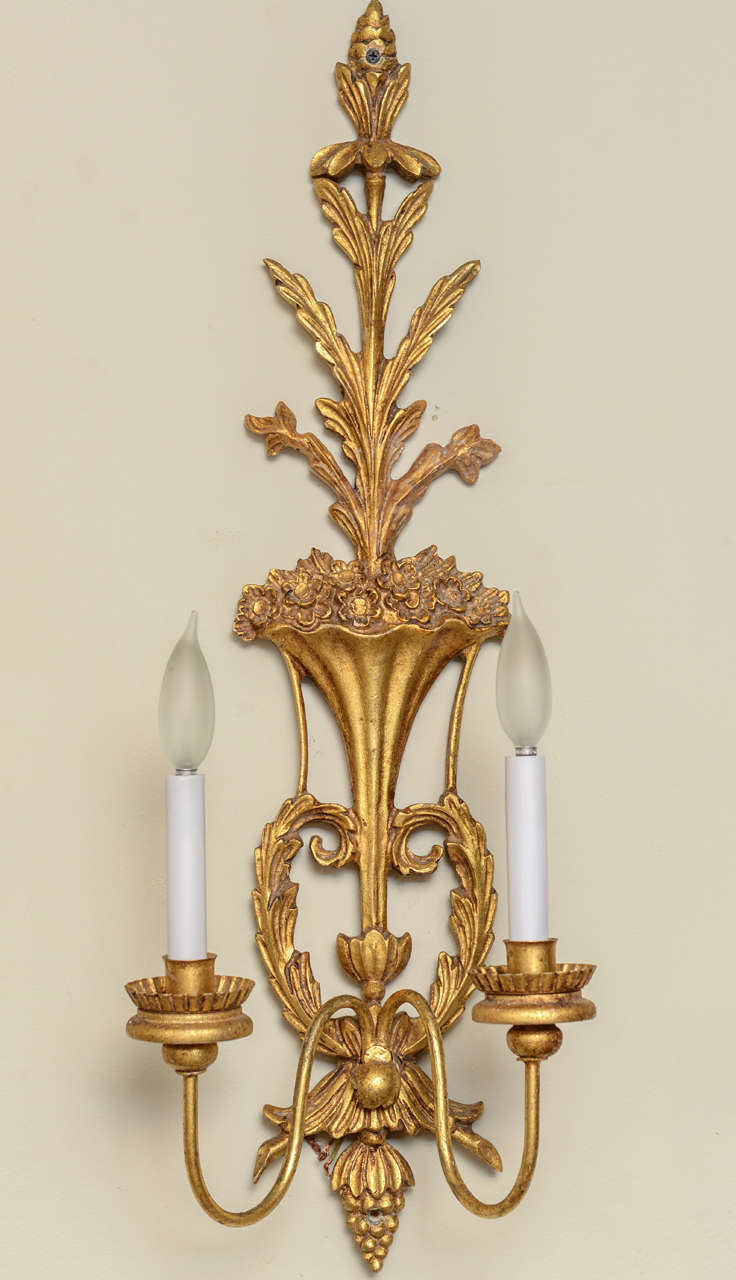 Set of Four Giltwood Wall Sconces