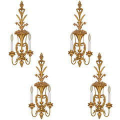 Antique Set of Four Giltwood Wall Sconces
