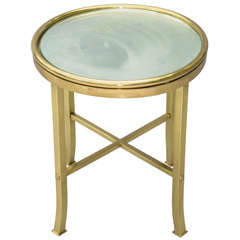 McCobb Brass Accent Table with Mirrored Top