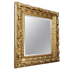 Elaborate Foliate Giltwood 19c. Baroque Mirror