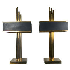 Pair of spectacular lamps by Roger Thibier