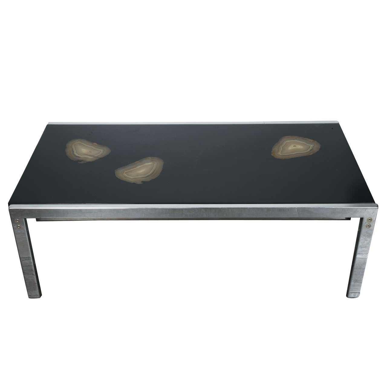 Rare 1970s Resin and Agates Table For Sale