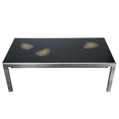Rare 1970s Resin and Agates Table