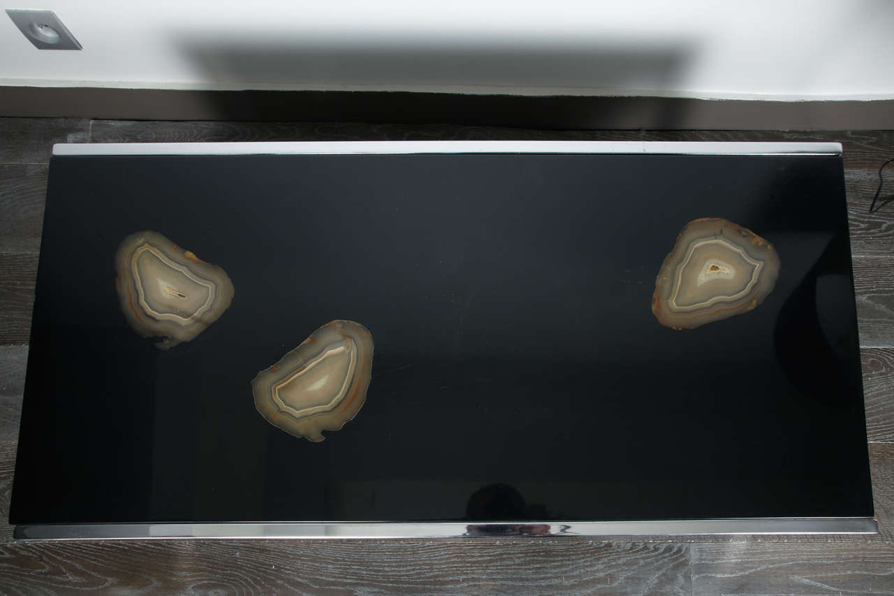 Rare 1970s Resin and Agates Table For Sale 4