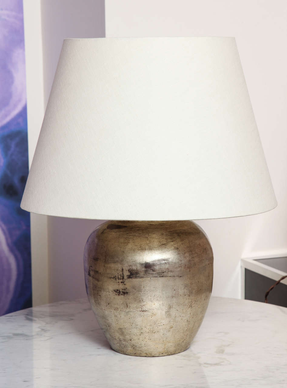 Frances Elkins Silver-Lafed Lamp