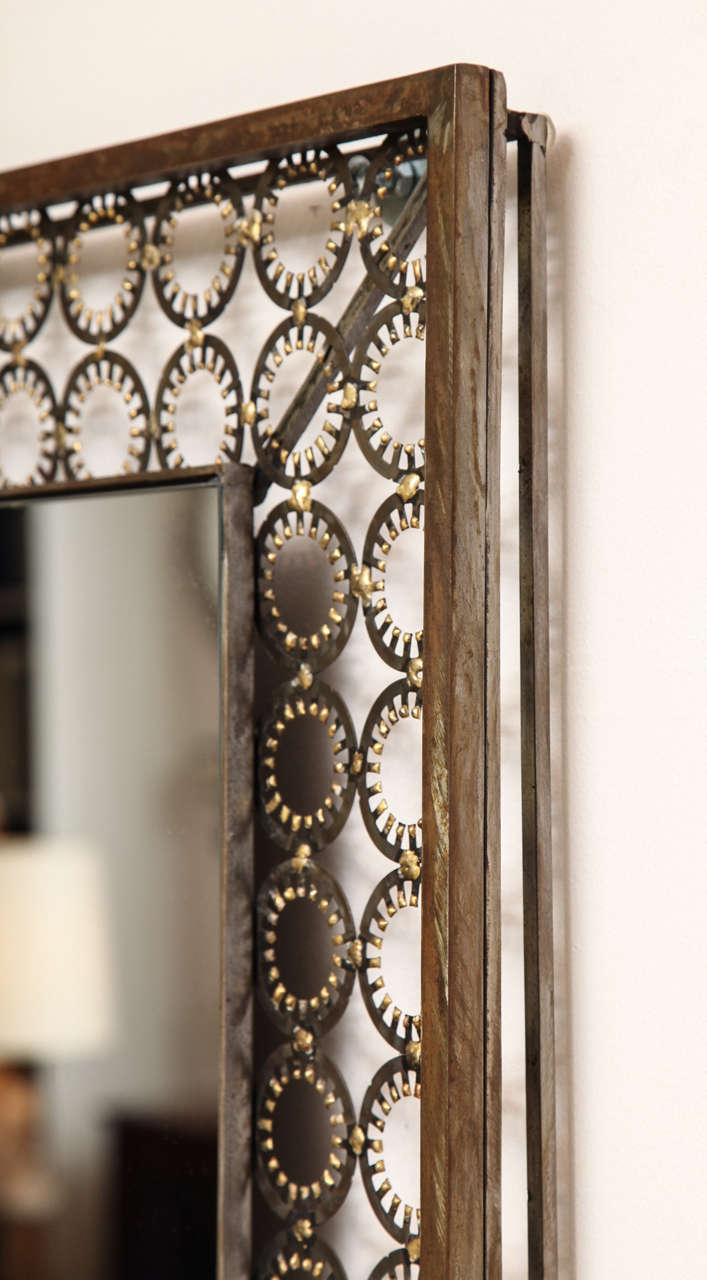 American Marie Suri Iron and Bronze Ovation Mirror For Sale