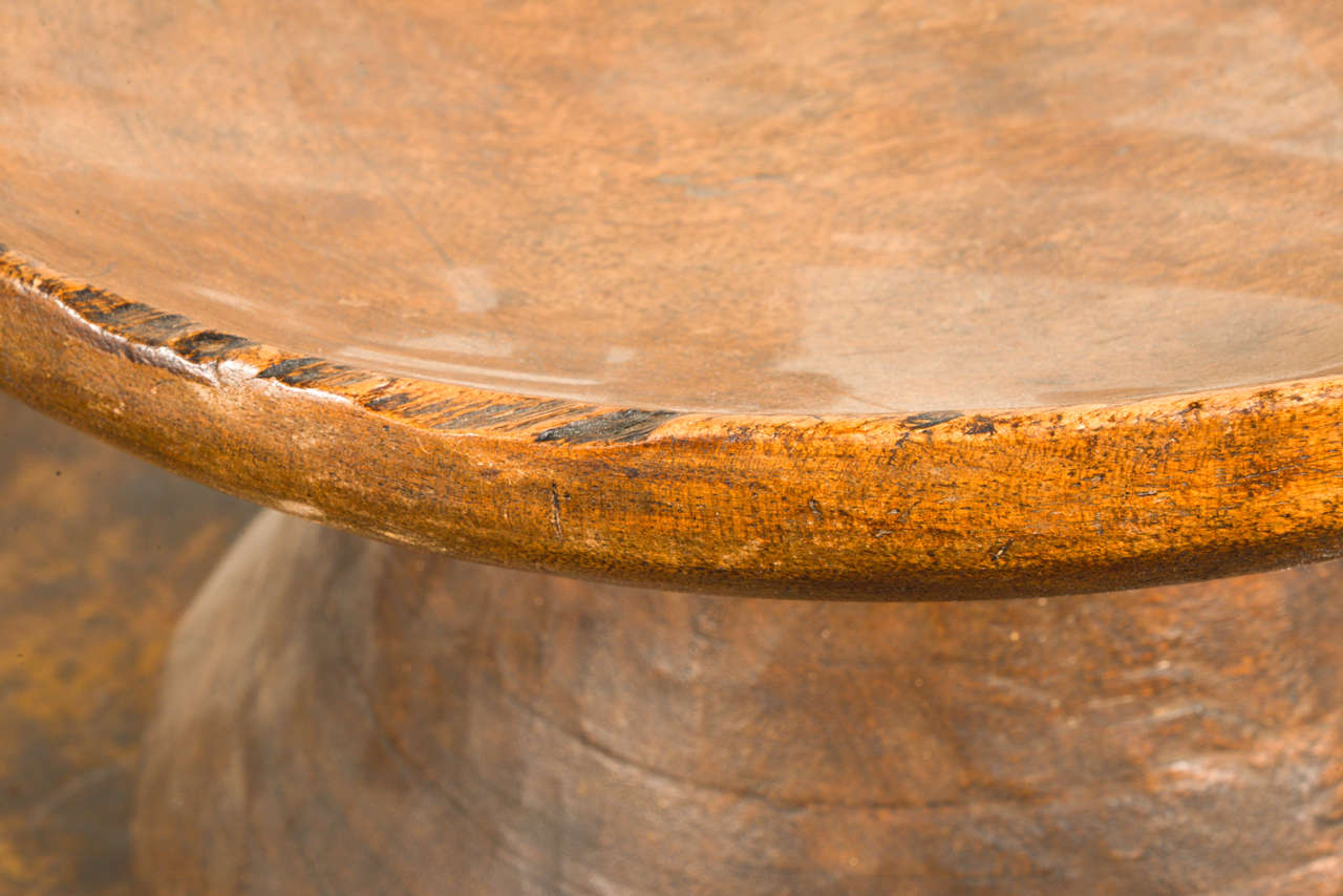 19th C. Wooden bowl on pedestal 2