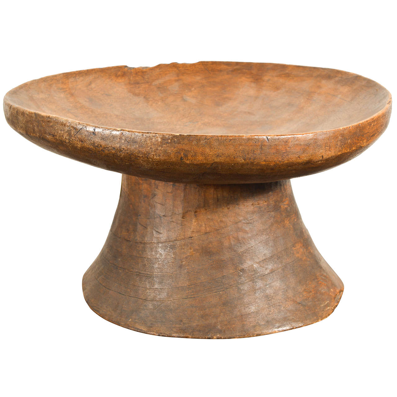 19th C. Wooden bowl on pedestal