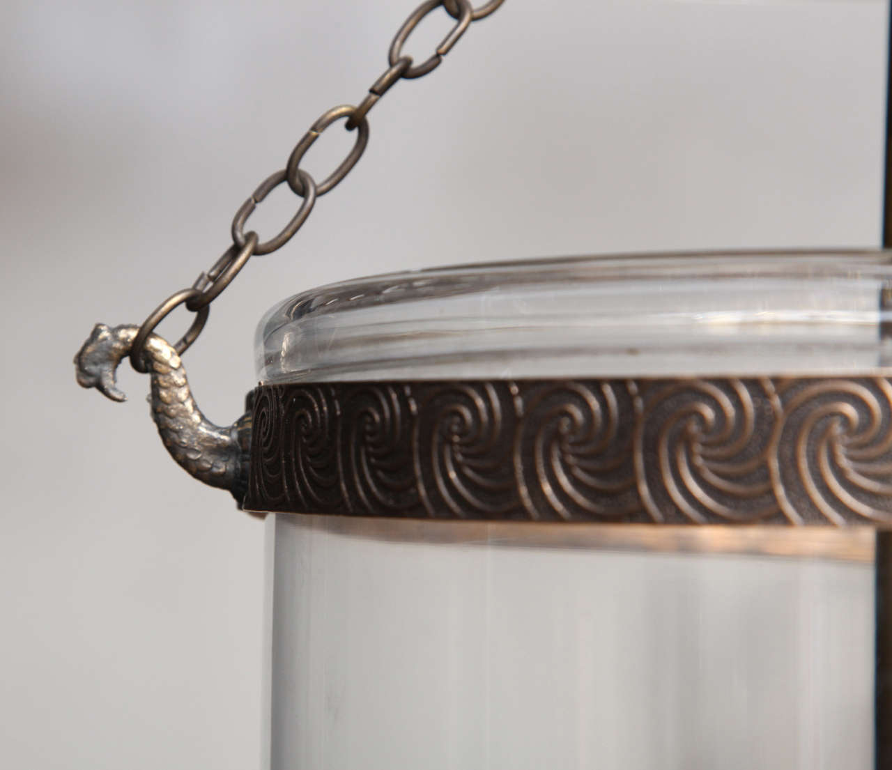 British Colonial antique belljar in clear glass For Sale