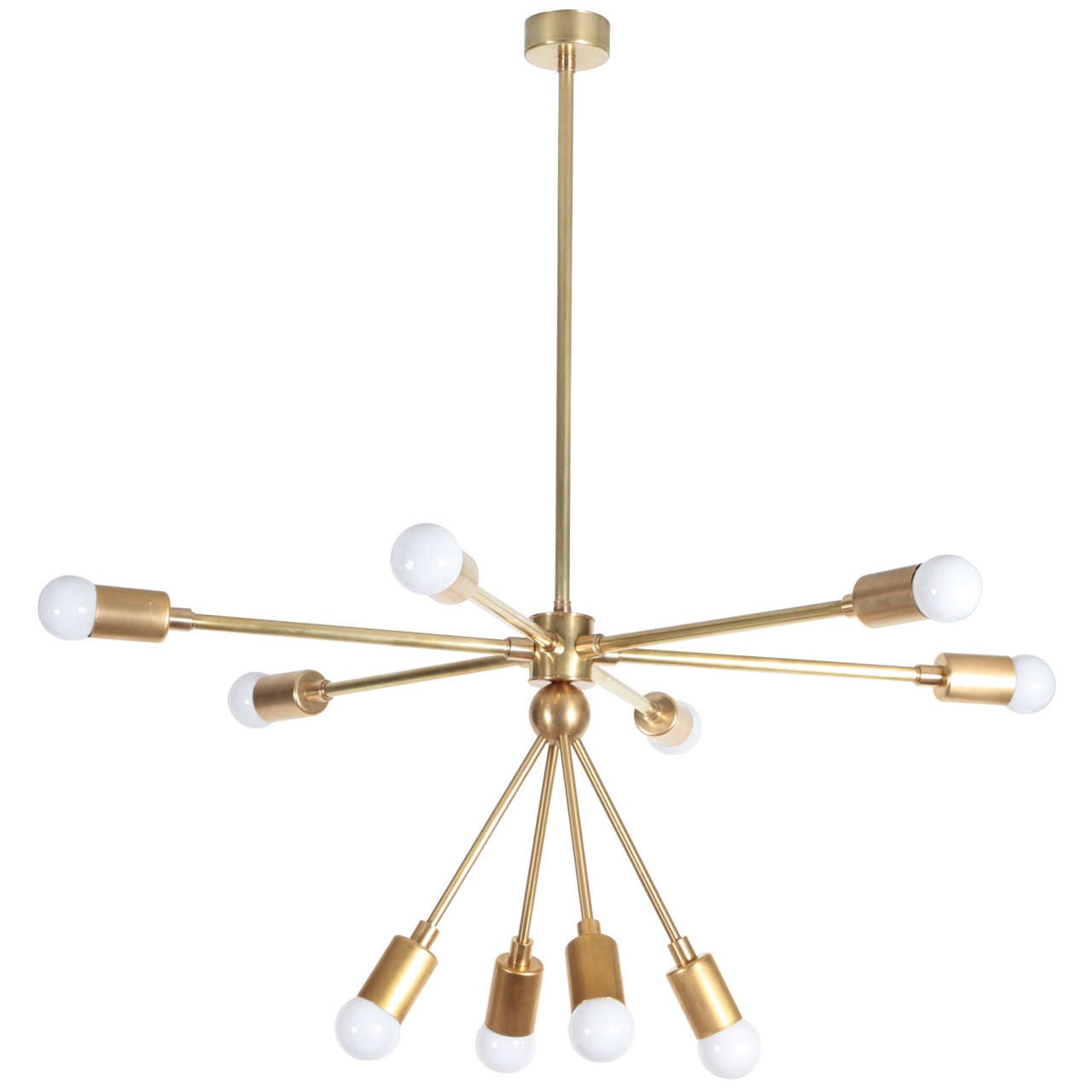 Custom Macomber Modern Brass Sputnik Light Fixture For Sale