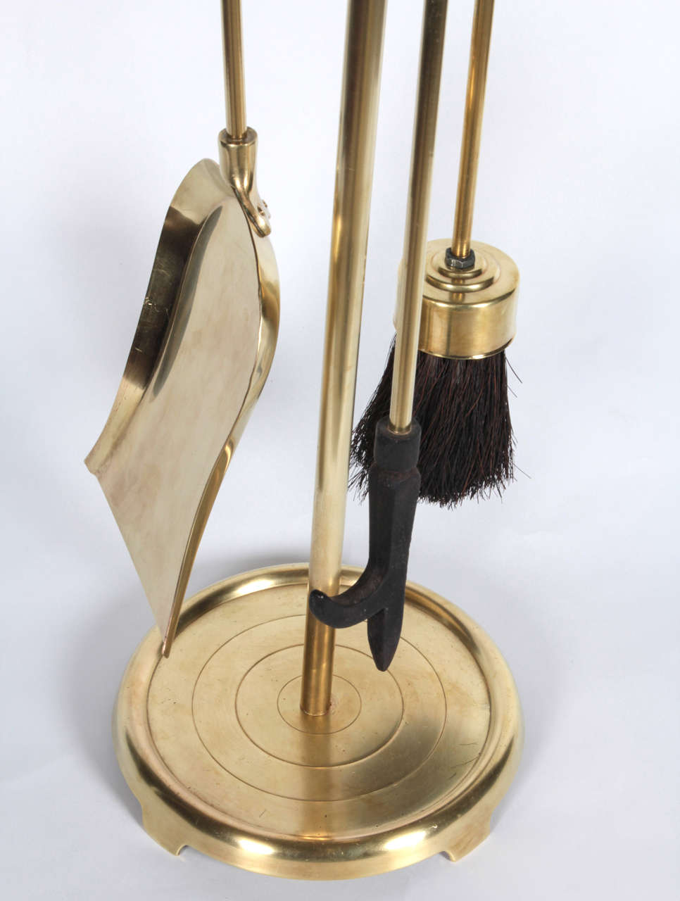Polished Brass Fireplace Tool Set at 1stDibs