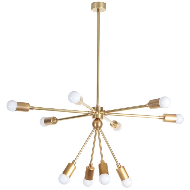 Lustre Spoutnik à 4 lumières Plafonnier Moderne du Milieu du Siècle avec Suspensions à Abat-jour