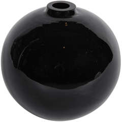 Murano Black Sphere Vase