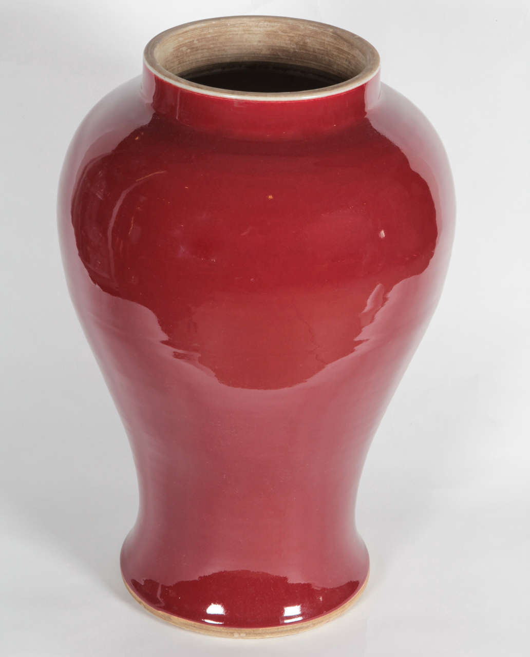 20th Century Par of Chinese Oxblood Monochrome Ginger Jar Vases