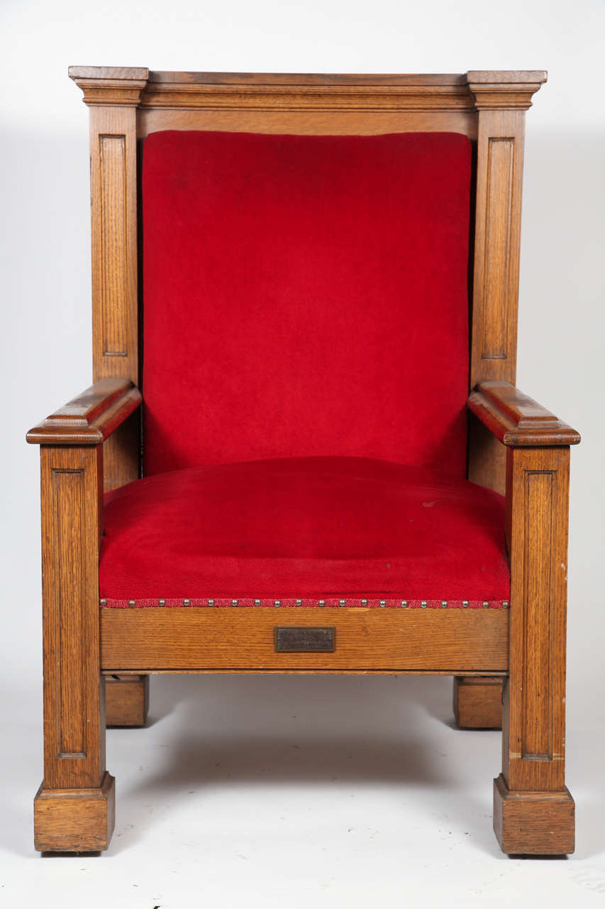 1920s Pair of Upholstered Oak Great Chairs 3