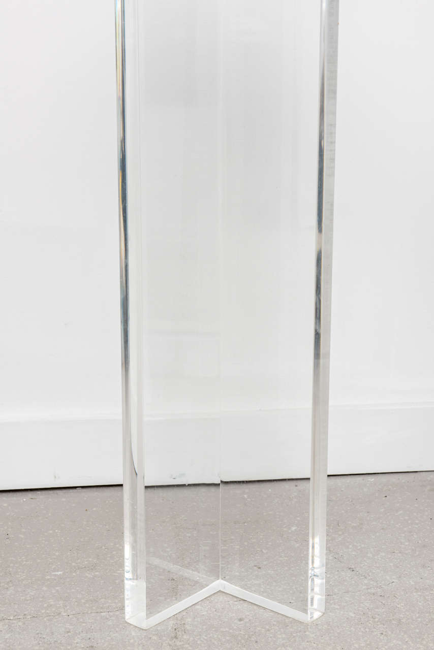Vintage Lucite Console Table with Glass Top 2