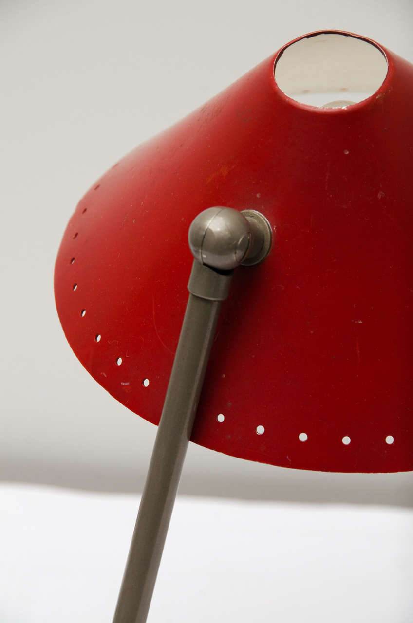 Metal Pinocchio Style Table Lamp attributed to Busquet for Hala Zeist