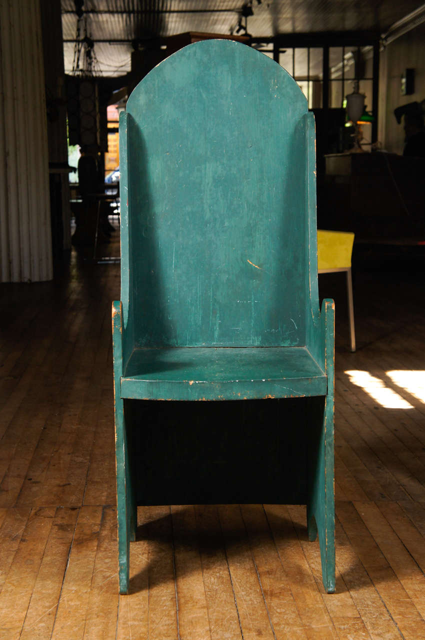 Primitive Blue-Green Hearth Chair