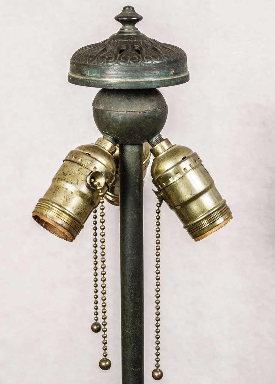 Patinated Wilkinson Leaded Glass Table Lamp