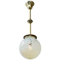Late Victorian Oversized Opalescent Ball Fixture