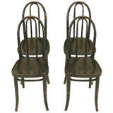 Set of 4 Ebonised Chairs by Thonet