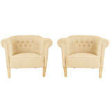 Pair of Button Backed Tub Chairs