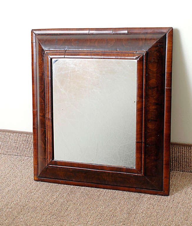 English Oyster Wood Cushion Mirror