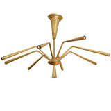 Italian Brass Chandelier by Stilnovo