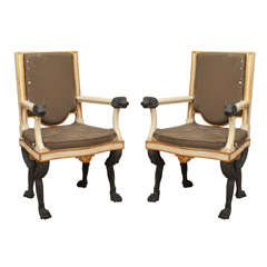 An unusual pair of armchairs