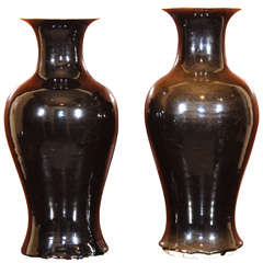Chinese Mirror Black Porcelain Vases