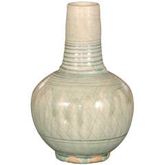 Thai Kalong Ware Stick Neck Vase