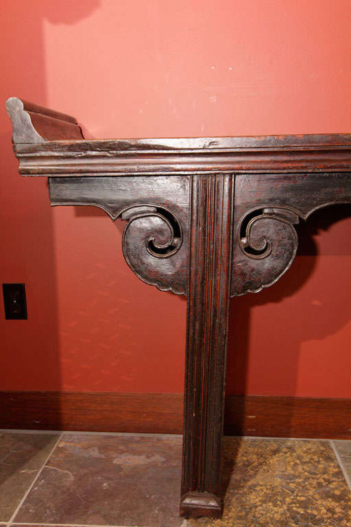 Exceptionally Long Chinese Elm Wood Altar Table For Sale 1