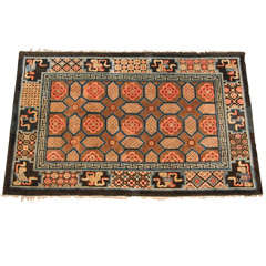 Antique Chinese Mongolian Wood Carpet