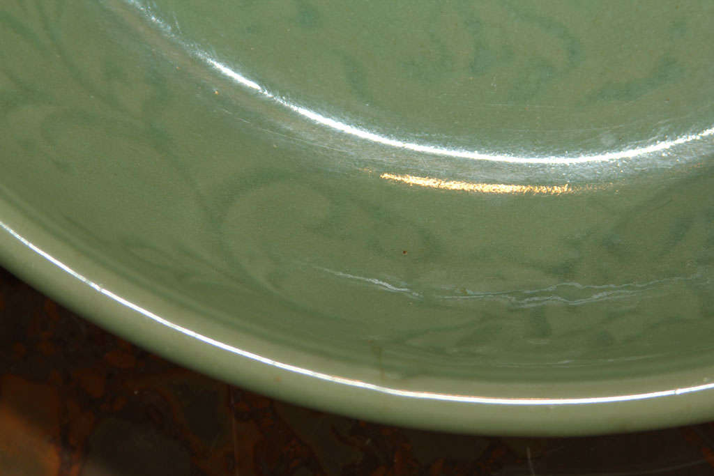 Chinese Longquan Celadon Porcelain Charger 2