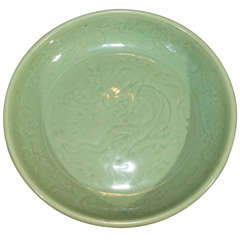Chinese Longquan Celadon Porcelain Charger