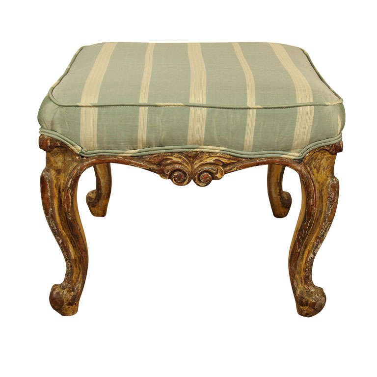 Italian painted and gilded footstool For Sale