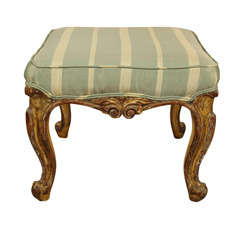 Italian painted and gilded footstool