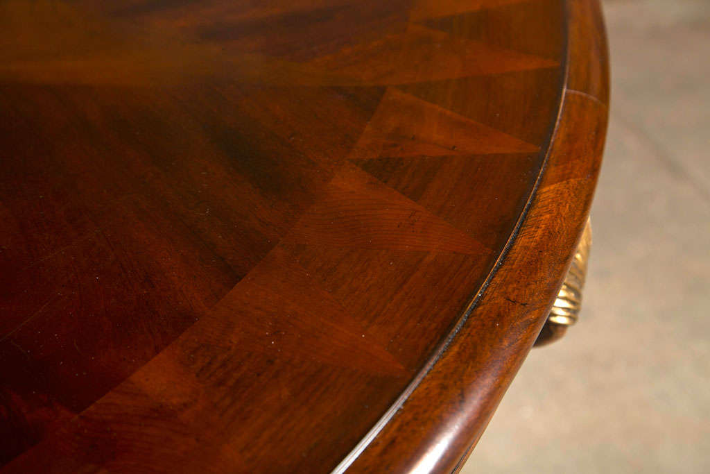 Mahogany Round  Center  Hall Table With Inlaid Top For Sale