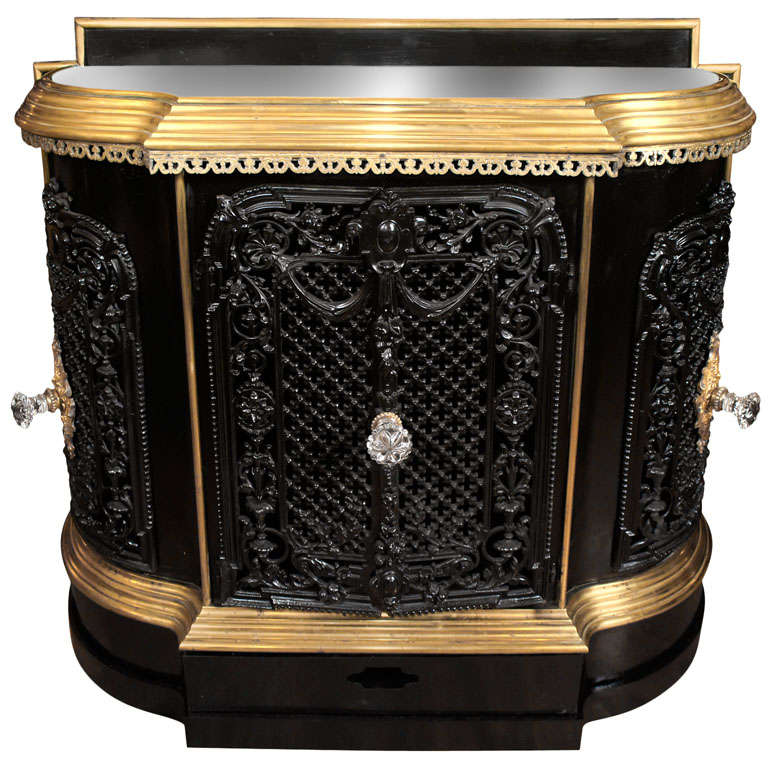 A Very Fine  French Cast Iron and Brass Plate Warmer