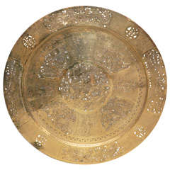 Antique Chinese Collector Polished Brass Tray